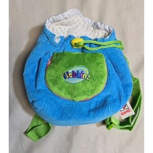 Webkinz Ganz Corduroy Knapsack Carrier Backpack Blue Green